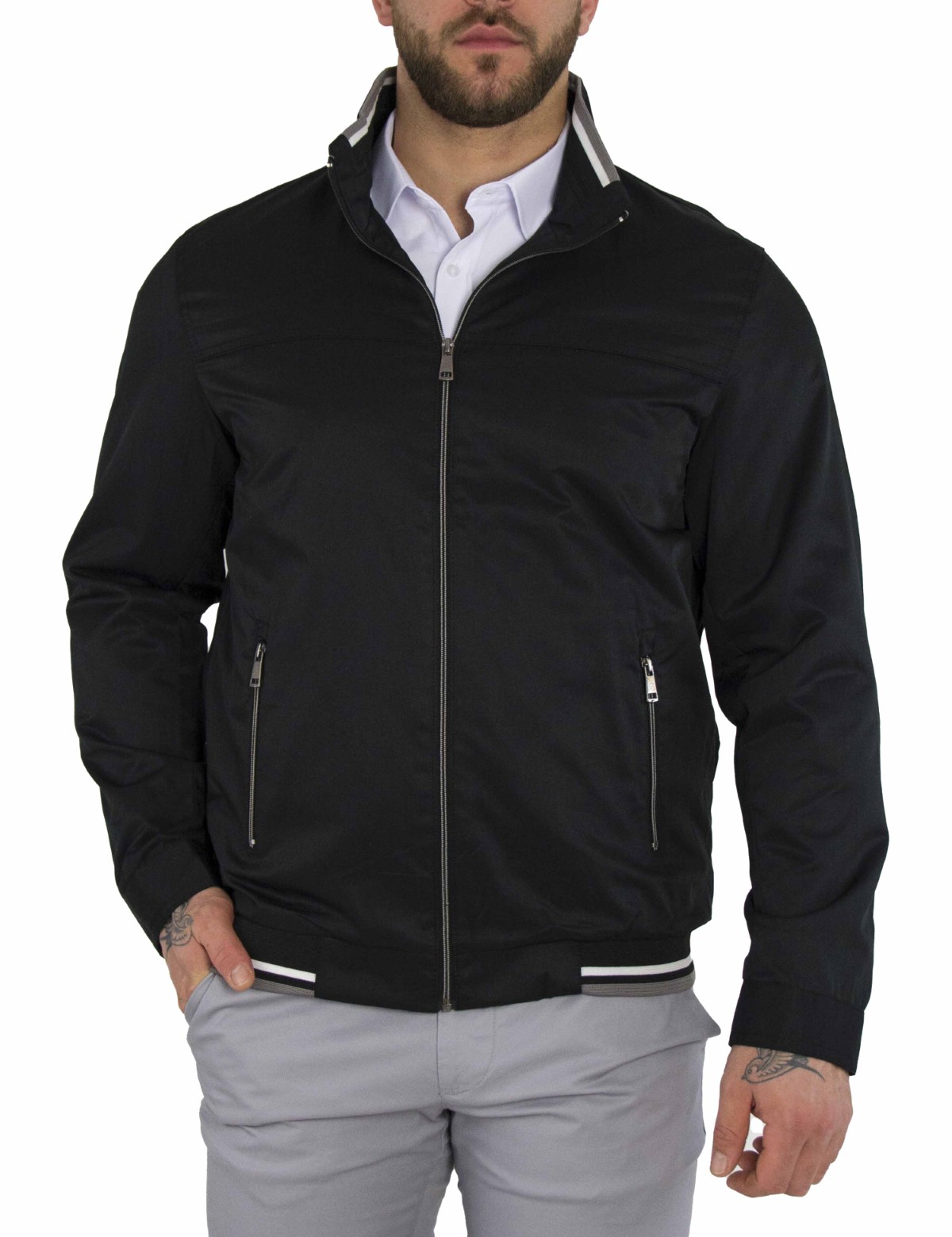 Ανδρικό μαύρο Jacket με γιακά WS10160 φωτογραφία